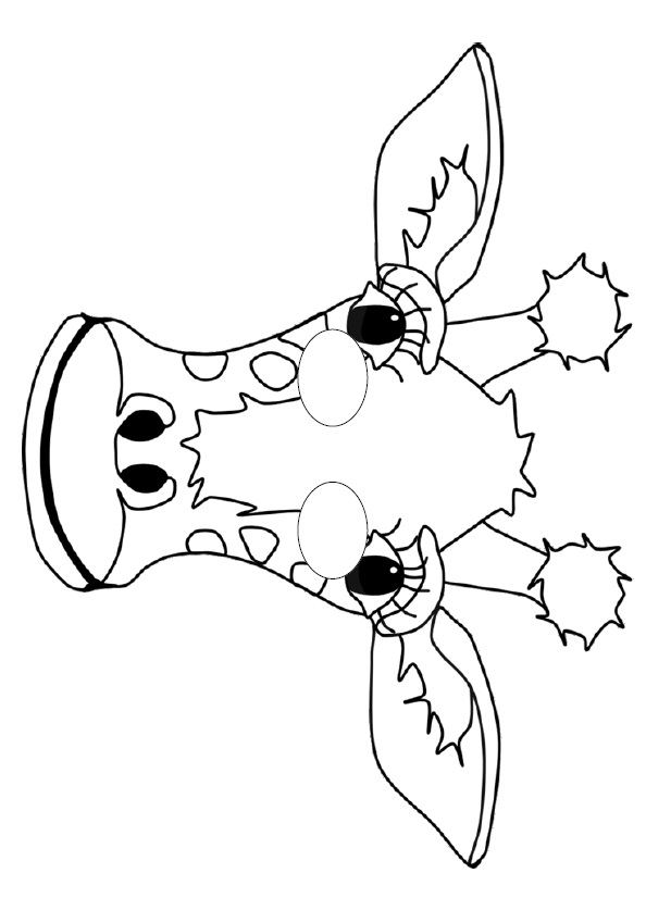 çocuklar için hazır kağıttan Zürafa maskesi şablonu